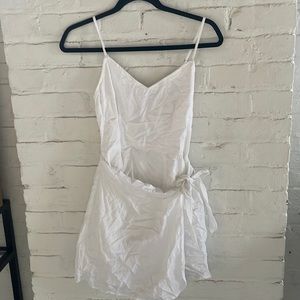 Abercrombie Wrap Linen White Mini Dress